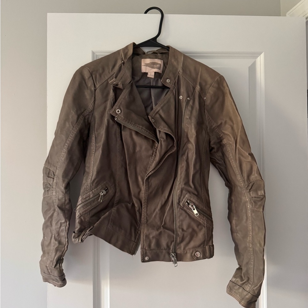Gray Forever 21 Leather Jacket